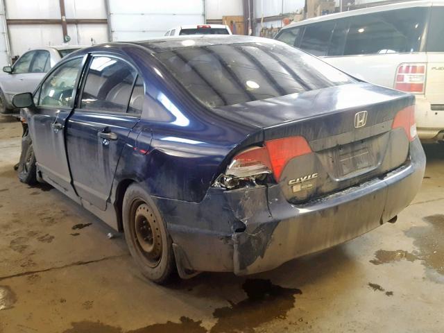 2HGFA16377H038394 - 2007 HONDA CIVIC DX BLUE photo 3