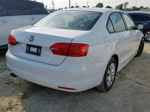 3VW2K7AJ4EM334259 - 2014 VOLKSWAGEN JETTA BASE WHITE photo 4