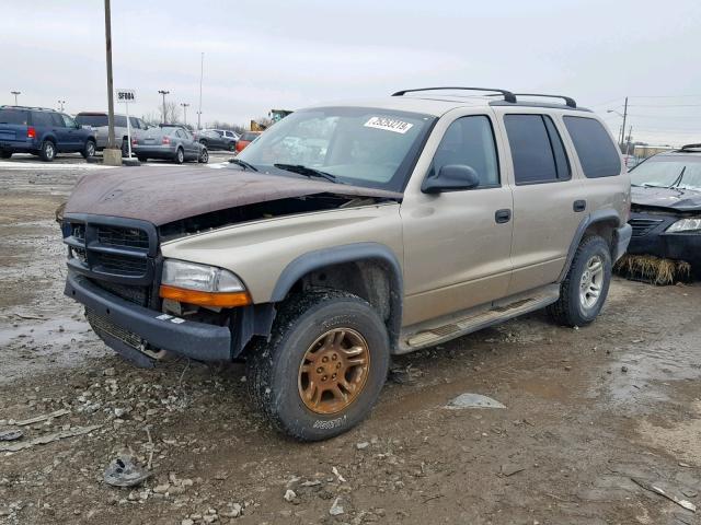 1D4HS38N93F521740 - 2003 DODGE DURANGO SP TAN photo 2