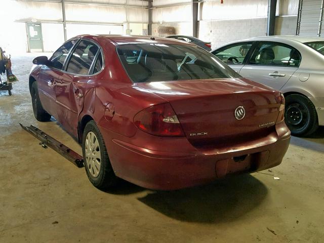 2G4WD532651226110 - 2005 BUICK LACROSSE C MAROON photo 3