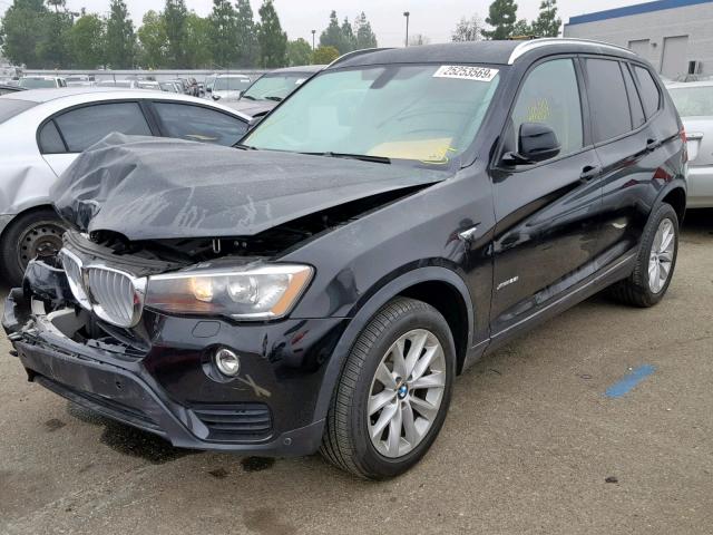 5UXWX9C50H0T00987 - 2017 BMW X3 XDRIVE2 BLACK photo 2