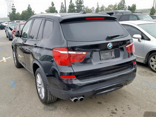 5UXWX9C50H0T00987 - 2017 BMW X3 XDRIVE2 BLACK photo 3