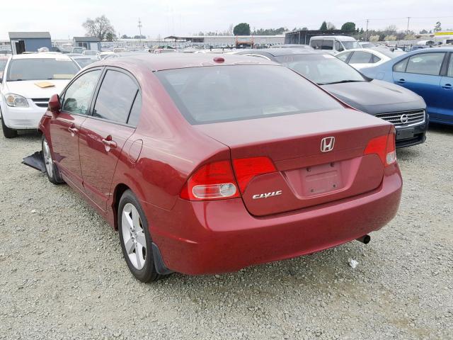 2HGFA16948H508063 - 2008 HONDA CIVIC EXL RED photo 3