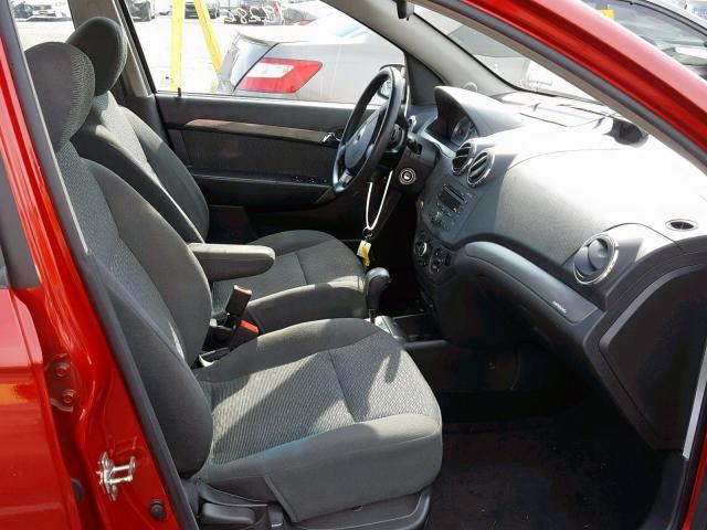 KL1TG56667B185016 - 2007 CHEVROLET AVEO LT RED photo 5