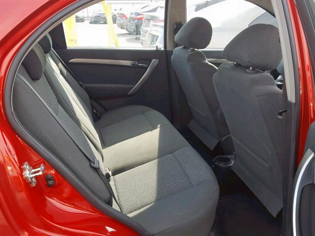 KL1TG56667B185016 - 2007 CHEVROLET AVEO LT RED photo 6