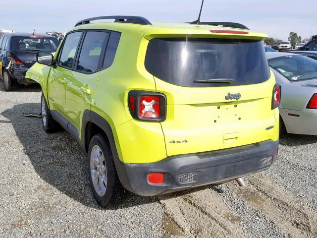 ZACCJBBB0JPH70439 - 2018 JEEP RENEGADE L GREEN photo 3