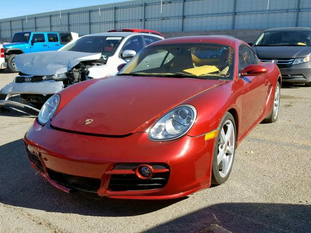 WP0AB29828U782194 - 2008 PORSCHE CAYMAN S MAROON photo 2