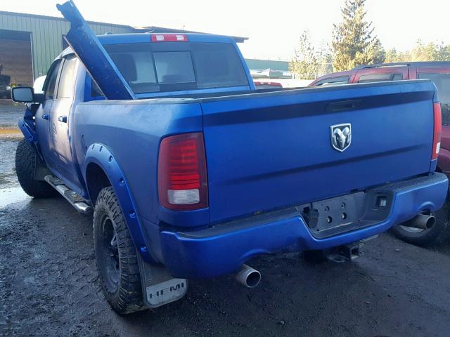 1C6RR7UT8ES399057 - 2014 RAM 1500 SPORT BLUE photo 3