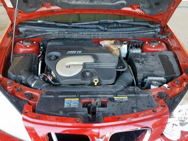 1G2ZH351674184189 - 2007 PONTIAC G6 GT RED photo 7