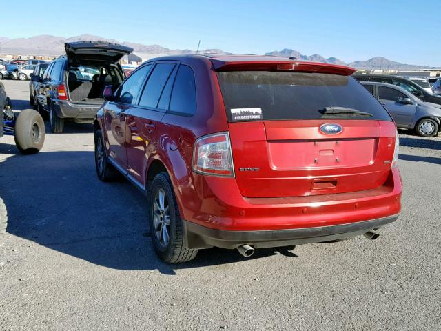 2FMDK38C28BA21742 - 2008 FORD EDGE SEL RED photo 3