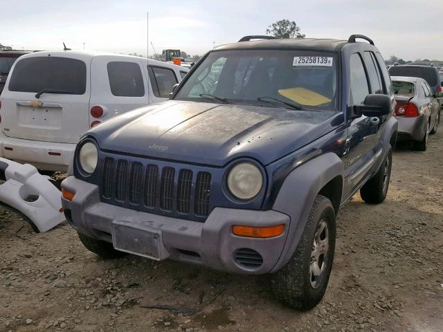 1J4GL48K32W297908 - 2002 JEEP LIBERTY SP BLUE photo 2