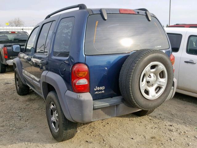 1J4GL48K32W297908 - 2002 JEEP LIBERTY SP BLUE photo 3