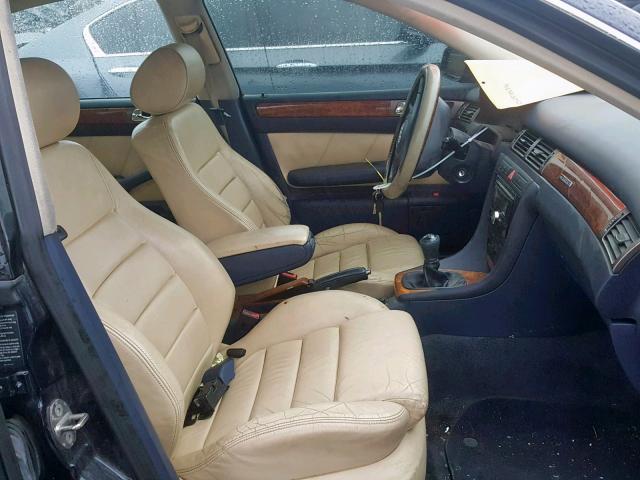 WAUED64B91N162476 - 2001 AUDI A6 2.7T QU BLUE photo 5