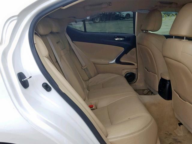 JTHBK262872030836 - 2007 LEXUS IS 250 WHITE photo 6