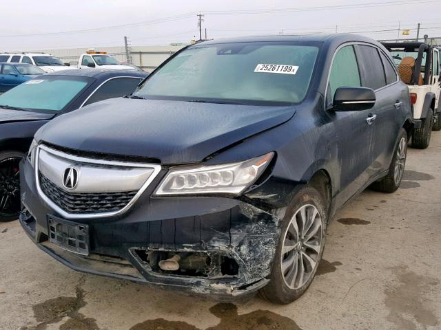 5FRYD4H48GB029519 - 2016 ACURA MDX TECHNO BLACK photo 2