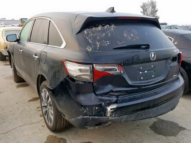 5FRYD4H48GB029519 - 2016 ACURA MDX TECHNO BLACK photo 3