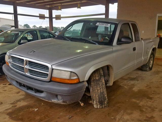 1D7GL12K44S747966 - 2004 DODGE DAKOTA SXT SILVER photo 2