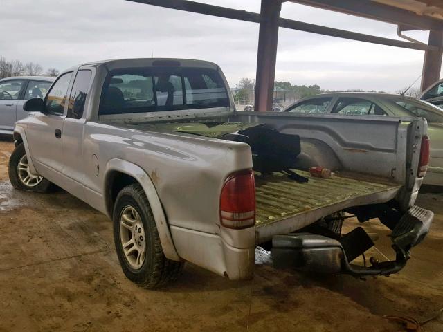 1D7GL12K44S747966 - 2004 DODGE DAKOTA SXT SILVER photo 3