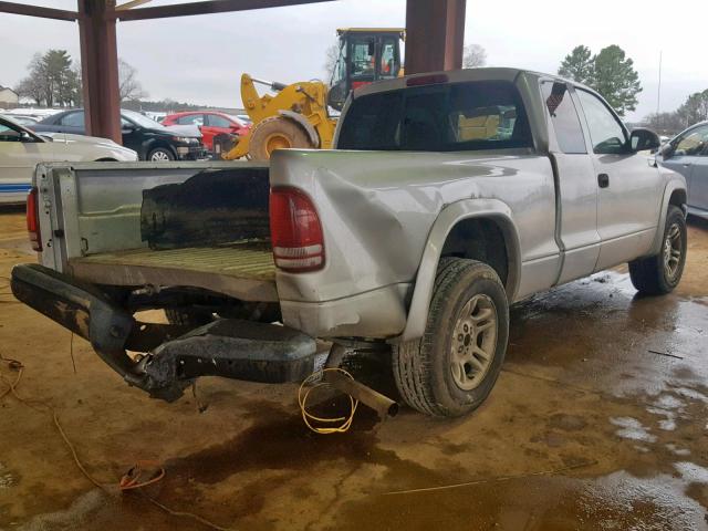 1D7GL12K44S747966 - 2004 DODGE DAKOTA SXT SILVER photo 4