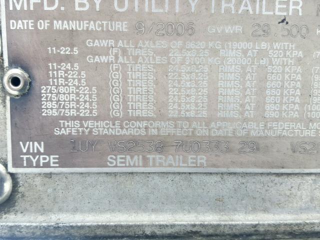 1UYVS25387U033329 - 2007 UTILITY TRAILER Ağ foto 10