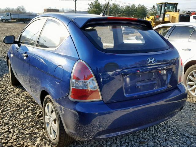 KMHCM3AC7AU163486 - 2010 HYUNDAI ACCENT BLU BLUE photo 3