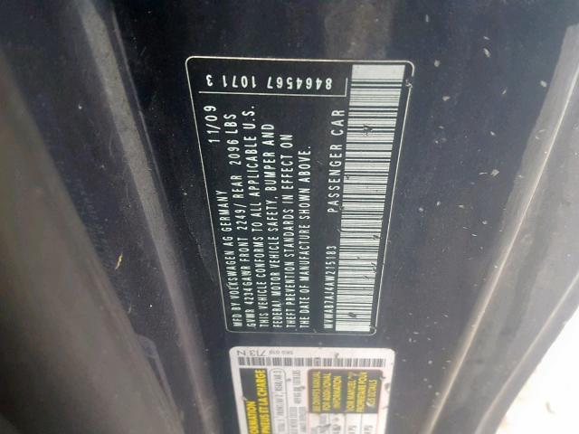 WVWAB7AJ4AW215183 - 2010 VOLKSWAGEN GOLF 灰色 照片 10