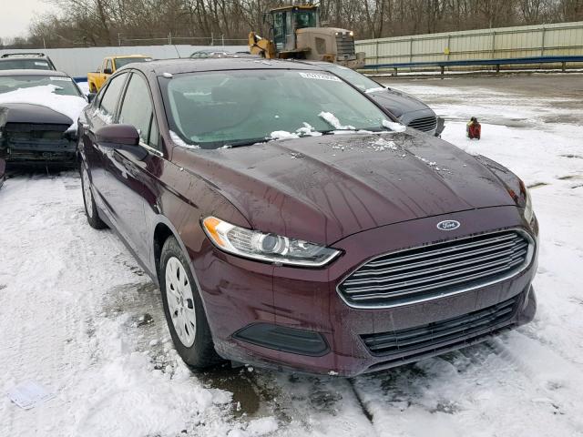 3FA6P0G72DR139387 - 2013 FORD FUSION S MAROON photo 1