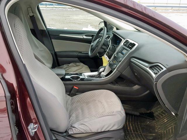 3FA6P0G72DR139387 - 2013 FORD FUSION S MAROON photo 5