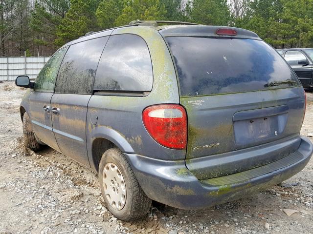 1C4GJ453X1B156591 - 2001 CHRYSLER VOYAGER LX BLUE photo 3