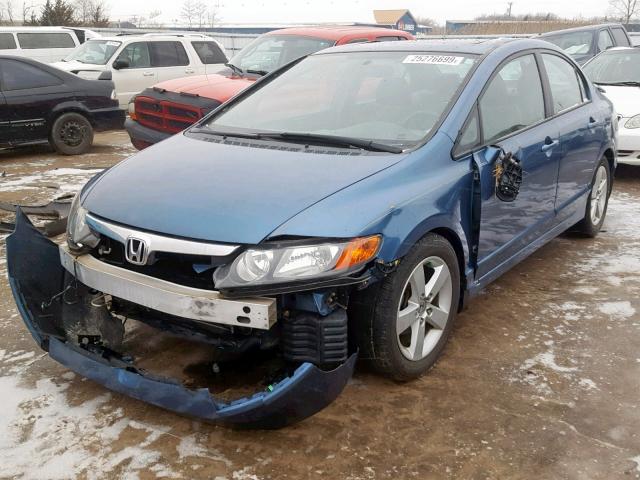 1HGFA16886L021147 - 2006 HONDA CIVIC EX BLUE photo 2