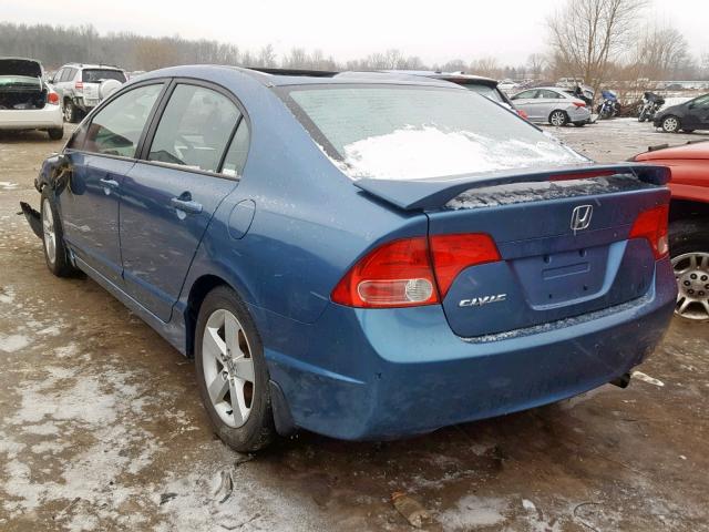 1HGFA16886L021147 - 2006 HONDA CIVIC EX BLUE photo 3