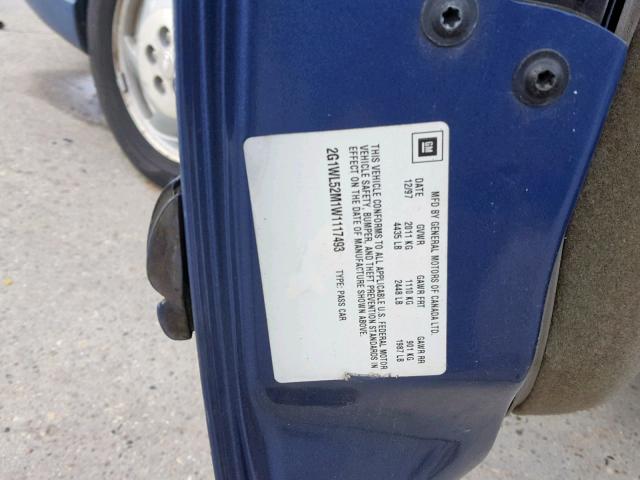 2G1WL52M1W1117493 - 1998 CHEVROLET LUMINA BAS 蓝色 照片 10