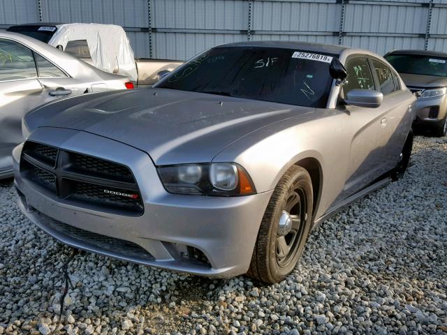 2C3CDXAT1DH592677 - 2013 DODGE CHARGER PO SILVER photo 2