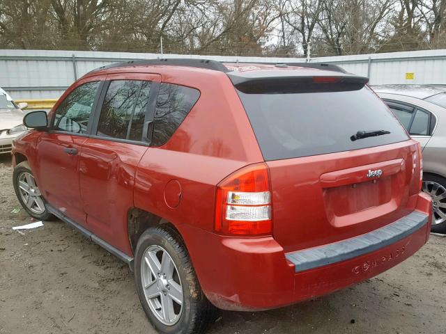 1J8FT470X7D265941 - 2007 JEEP COMPASS RED photo 3