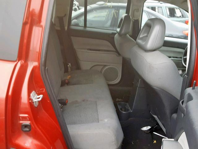 1J8FT470X7D265941 - 2007 JEEP COMPASS RED photo 6