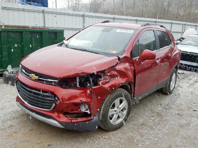 3GNCJPSB0JL158576 - 2018 CHEVROLET TRAX 1LT BURGUNDY photo 2