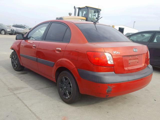 KNADE123576187630 - 2007 KIA RIO BASE BURGUNDY photo 3