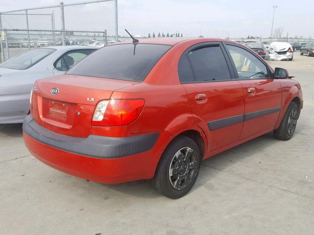 KNADE123576187630 - 2007 KIA RIO BASE BURGUNDY photo 4