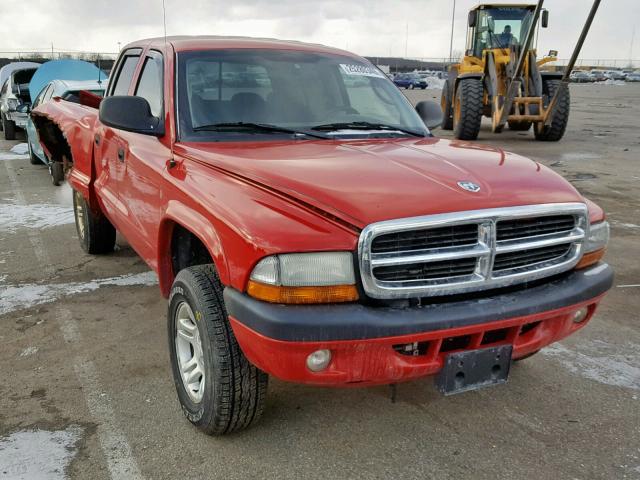 1D7HG38N44S720935 - 2004 DODGE DAKOTA QUA RED photo 1