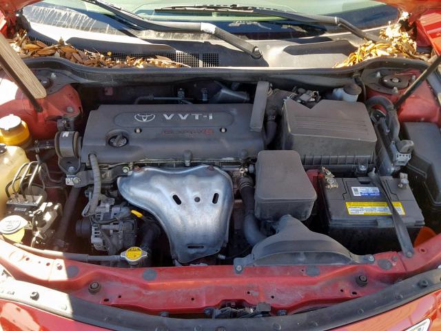 4T1BE46K27U124568 - 2007 TOYOTA CAMRY RED photo 7