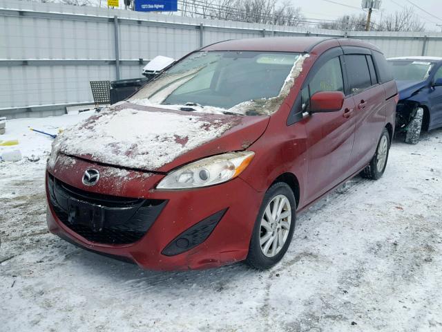 JM1CW2BL0C0135675 - 2012 MAZDA 5 RED photo 2