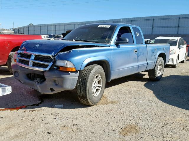 1D7GL12K84S639057 - 2004 DODGE DAKOTA SXT BLUE photo 2