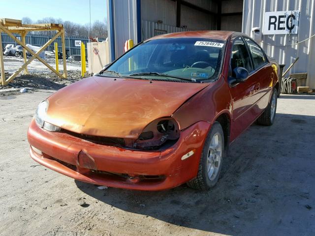 1B3ES46C8YD521613 - 2000 DODGE NEON BASE ORANGE photo 2