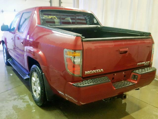 2HJYK16566H549627 - 2006 HONDA RIDGELINE MAROON photo 3