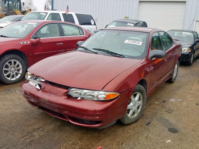 1G3NL52F02C239450 - 2002 OLDSMOBILE ALERO GL MAROON photo 2