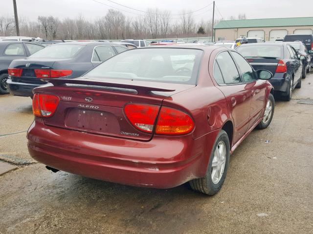 1G3NL52F02C239450 - 2002 OLDSMOBILE ALERO GL MAROON photo 4