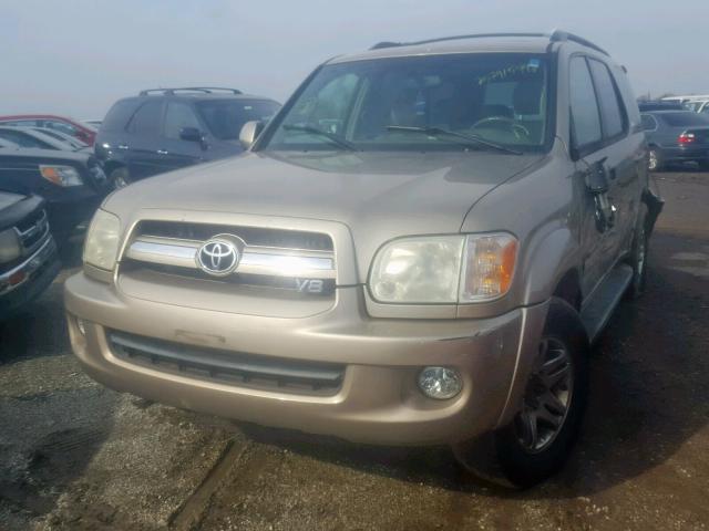 5TDBT48A15S246208 - 2005 TOYOTA SEQUOIA LI GOLD photo 2