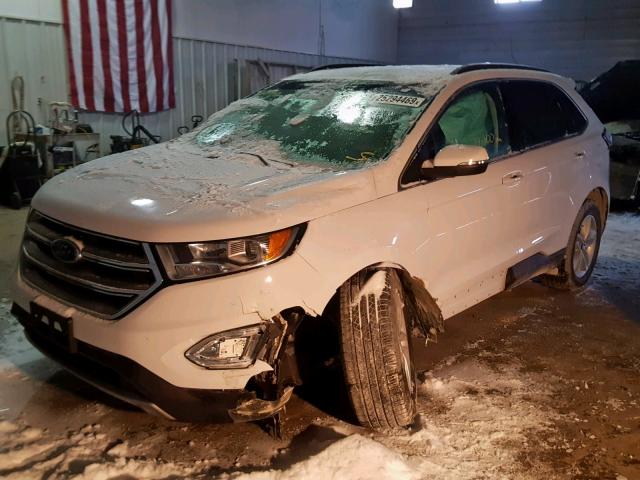 2FMPK4J90JBB39389 - 2018 FORD EDGE SEL WHITE photo 2