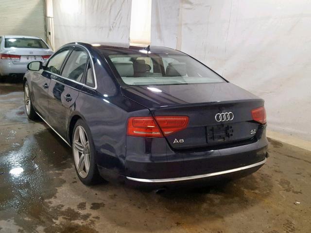 WAUAVAFD4CN027034 - 2012 AUDI A8 QUATTRO BLUE photo 3