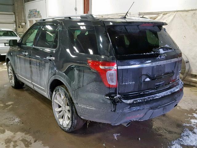 1FM5K8F86DGB27274 - 2013 FORD EXPLORER L BLACK photo 3